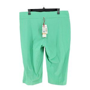 Ruby Red Women NEW Plus Size 24W Capri Pants Clam Digger Stretchy Green